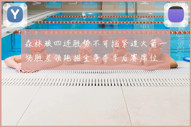森林狼四连胜势不可挡紧追火箭一场胜差领跑掘金争夺季后赛席位